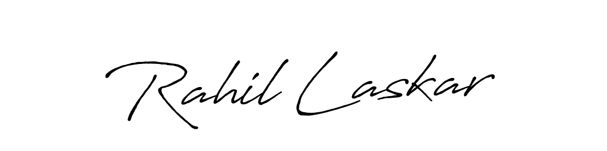 Also You can easily find your signature by using the search form. We will create Rahil Laskar name handwritten signature images for you free of cost using Antro_Vectra_Bolder sign style. Rahil Laskar signature style 7 images and pictures png