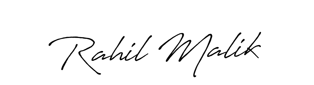 Design your own signature with our free online signature maker. With this signature software, you can create a handwritten (Antro_Vectra_Bolder) signature for name Rahil Malik. Rahil Malik signature style 7 images and pictures png