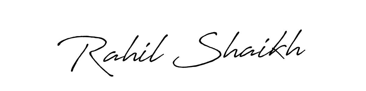 Use a signature maker to create a handwritten signature online. With this signature software, you can design (Antro_Vectra_Bolder) your own signature for name Rahil Shaikh. Rahil Shaikh signature style 7 images and pictures png