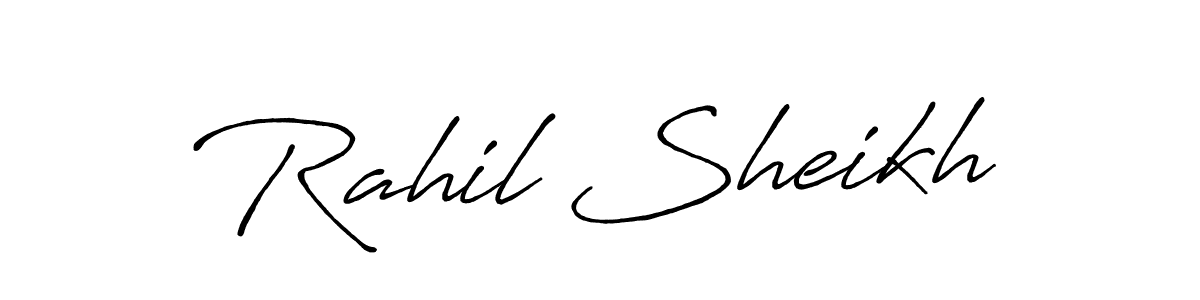 Use a signature maker to create a handwritten signature online. With this signature software, you can design (Antro_Vectra_Bolder) your own signature for name Rahil Sheikh. Rahil Sheikh signature style 7 images and pictures png