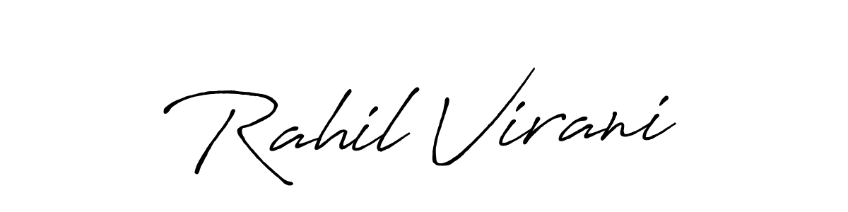 This is the best signature style for the Rahil Virani name. Also you like these signature font (Antro_Vectra_Bolder). Mix name signature. Rahil Virani signature style 7 images and pictures png