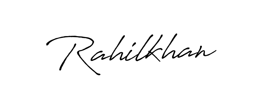 Make a beautiful signature design for name Rahilkhan. With this signature (Antro_Vectra_Bolder) style, you can create a handwritten signature for free. Rahilkhan signature style 7 images and pictures png