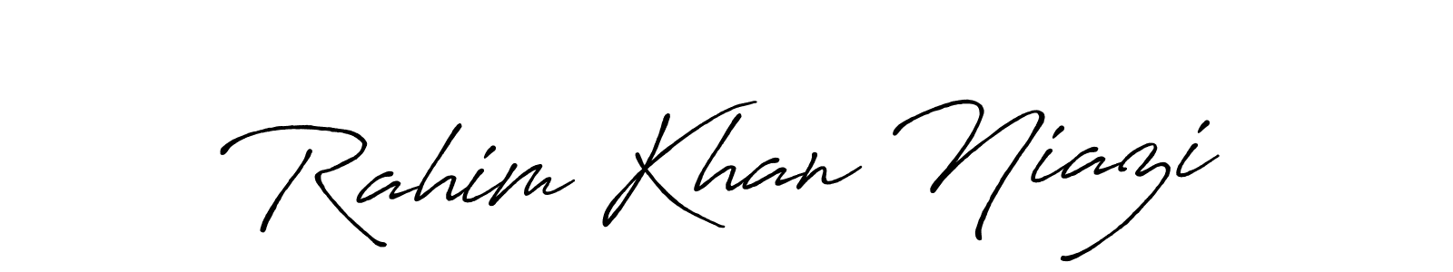 How to make Rahim Khan Niazi name signature. Use Antro_Vectra_Bolder style for creating short signs online. This is the latest handwritten sign. Rahim Khan Niazi signature style 7 images and pictures png