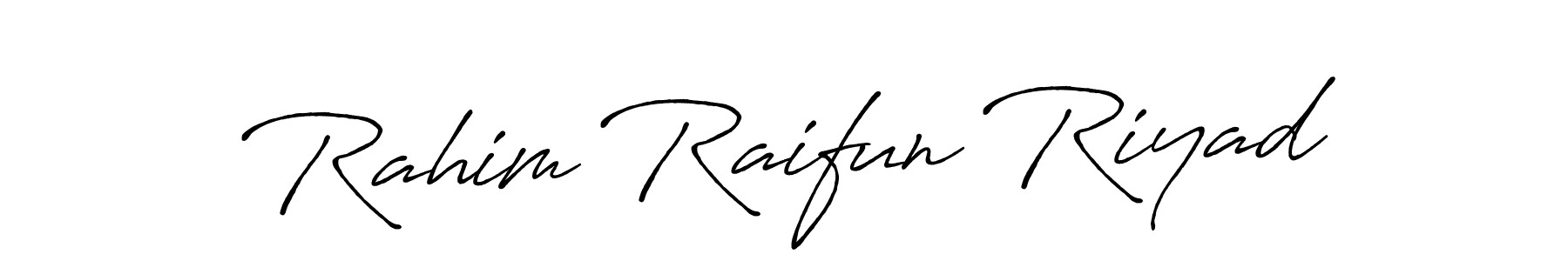 Create a beautiful signature design for name Rahim Raifun Riyad. With this signature (Antro_Vectra_Bolder) fonts, you can make a handwritten signature for free. Rahim Raifun Riyad signature style 7 images and pictures png