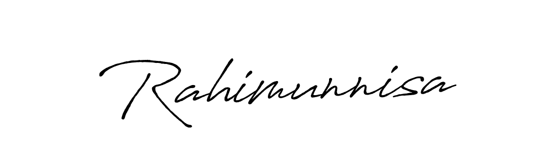 Use a signature maker to create a handwritten signature online. With this signature software, you can design (Antro_Vectra_Bolder) your own signature for name Rahimunnisa. Rahimunnisa signature style 7 images and pictures png