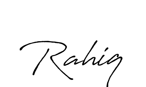 How to make Rahiq name signature. Use Antro_Vectra_Bolder style for creating short signs online. This is the latest handwritten sign. Rahiq signature style 7 images and pictures png