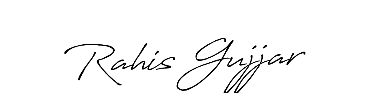 Also we have Rahis Gujjar name is the best signature style. Create professional handwritten signature collection using Antro_Vectra_Bolder autograph style. Rahis Gujjar signature style 7 images and pictures png