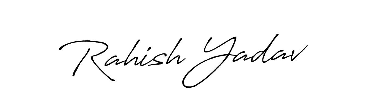 Use a signature maker to create a handwritten signature online. With this signature software, you can design (Antro_Vectra_Bolder) your own signature for name Rahish Yadav. Rahish Yadav signature style 7 images and pictures png