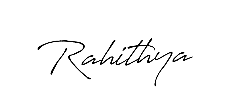 How to make Rahithya name signature. Use Antro_Vectra_Bolder style for creating short signs online. This is the latest handwritten sign. Rahithya signature style 7 images and pictures png