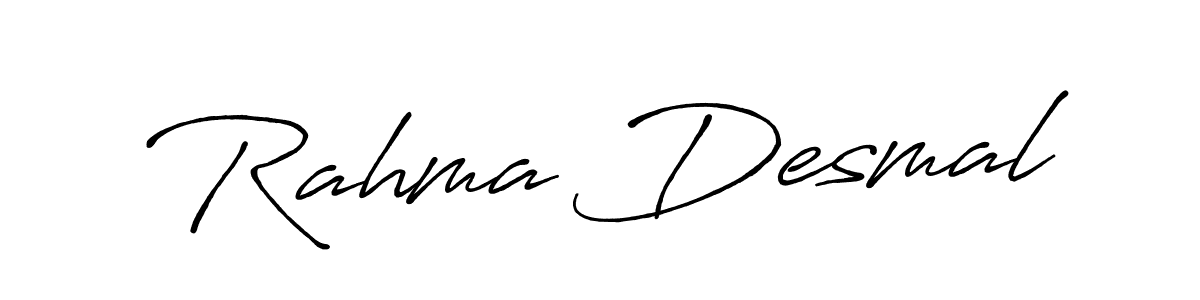 Design your own signature with our free online signature maker. With this signature software, you can create a handwritten (Antro_Vectra_Bolder) signature for name Rahma Desmal. Rahma Desmal signature style 7 images and pictures png