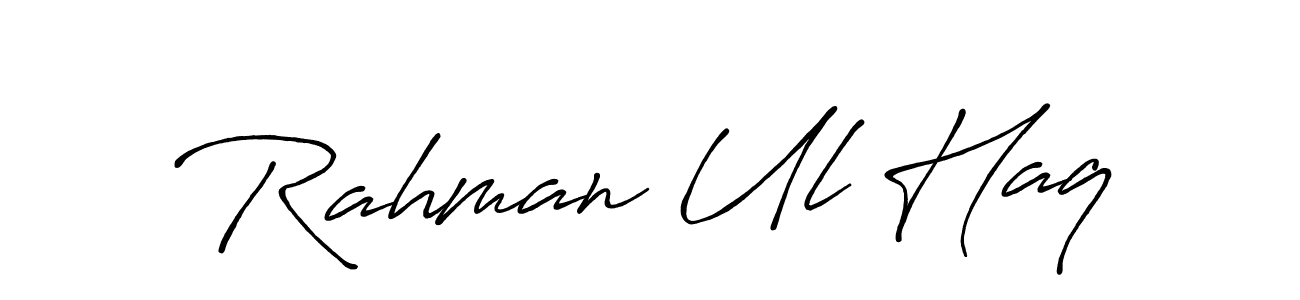 How to make Rahman Ul Haq name signature. Use Antro_Vectra_Bolder style for creating short signs online. This is the latest handwritten sign. Rahman Ul Haq signature style 7 images and pictures png