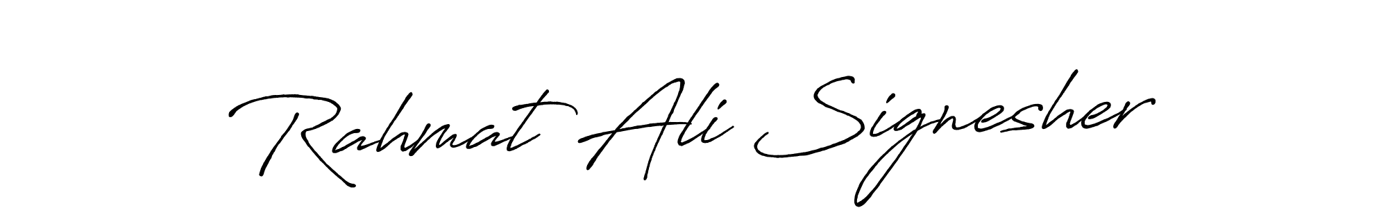 The best way (Antro_Vectra_Bolder) to make a short signature is to pick only two or three words in your name. The name Rahmat Ali Signesher include a total of six letters. For converting this name. Rahmat Ali Signesher signature style 7 images and pictures png
