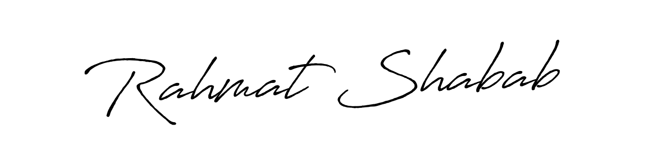 Design your own signature with our free online signature maker. With this signature software, you can create a handwritten (Antro_Vectra_Bolder) signature for name Rahmat Shabab. Rahmat Shabab signature style 7 images and pictures png