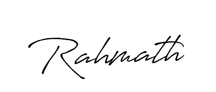 Use a signature maker to create a handwritten signature online. With this signature software, you can design (Antro_Vectra_Bolder) your own signature for name Rahmath. Rahmath signature style 7 images and pictures png