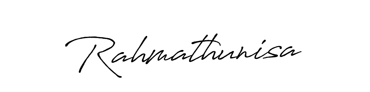 Make a beautiful signature design for name Rahmathunisa. With this signature (Antro_Vectra_Bolder) style, you can create a handwritten signature for free. Rahmathunisa signature style 7 images and pictures png