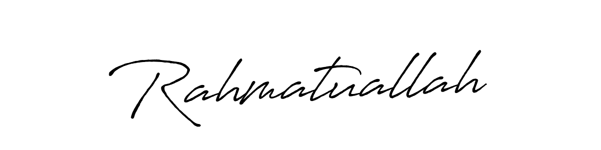 Create a beautiful signature design for name Rahmatuallah. With this signature (Antro_Vectra_Bolder) fonts, you can make a handwritten signature for free. Rahmatuallah signature style 7 images and pictures png