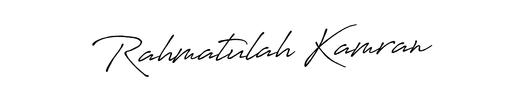 Design your own signature with our free online signature maker. With this signature software, you can create a handwritten (Antro_Vectra_Bolder) signature for name Rahmatulah Kamran. Rahmatulah Kamran signature style 7 images and pictures png