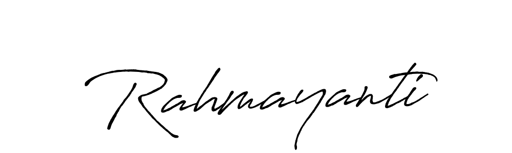 It looks lik you need a new signature style for name Rahmayanti. Design unique handwritten (Antro_Vectra_Bolder) signature with our free signature maker in just a few clicks. Rahmayanti signature style 7 images and pictures png