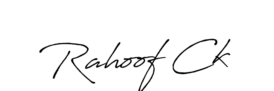 Use a signature maker to create a handwritten signature online. With this signature software, you can design (Antro_Vectra_Bolder) your own signature for name Rahoof Ck. Rahoof Ck signature style 7 images and pictures png