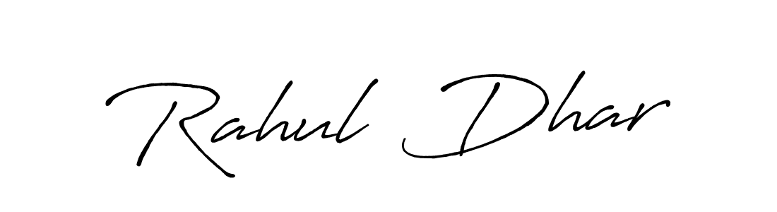 Use a signature maker to create a handwritten signature online. With this signature software, you can design (Antro_Vectra_Bolder) your own signature for name Rahul  Dhar. Rahul  Dhar signature style 7 images and pictures png