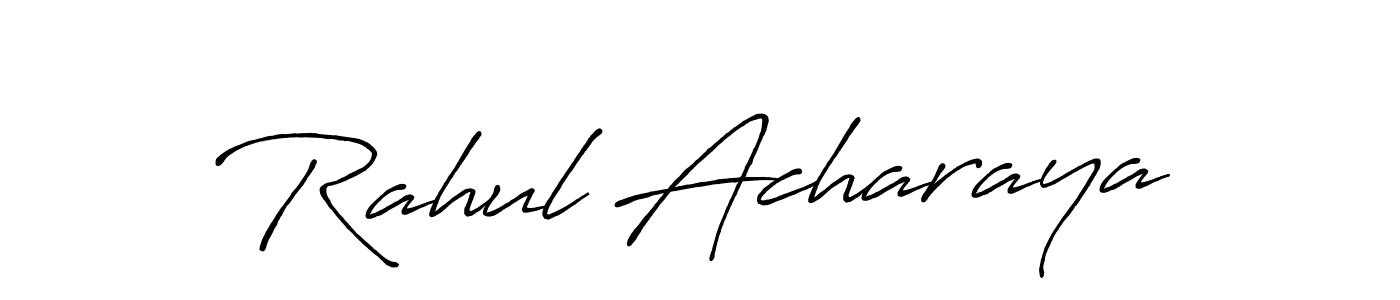 This is the best signature style for the Rahul Acharaya name. Also you like these signature font (Antro_Vectra_Bolder). Mix name signature. Rahul Acharaya signature style 7 images and pictures png
