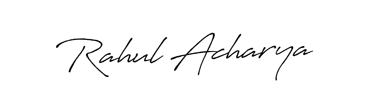 This is the best signature style for the Rahul Acharya name. Also you like these signature font (Antro_Vectra_Bolder). Mix name signature. Rahul Acharya signature style 7 images and pictures png