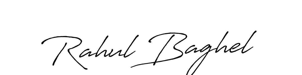 How to make Rahul Baghel name signature. Use Antro_Vectra_Bolder style for creating short signs online. This is the latest handwritten sign. Rahul Baghel signature style 7 images and pictures png