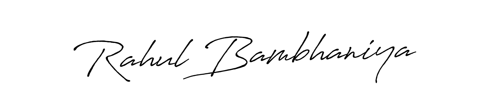 Make a beautiful signature design for name Rahul Bambhaniya. With this signature (Antro_Vectra_Bolder) style, you can create a handwritten signature for free. Rahul Bambhaniya signature style 7 images and pictures png