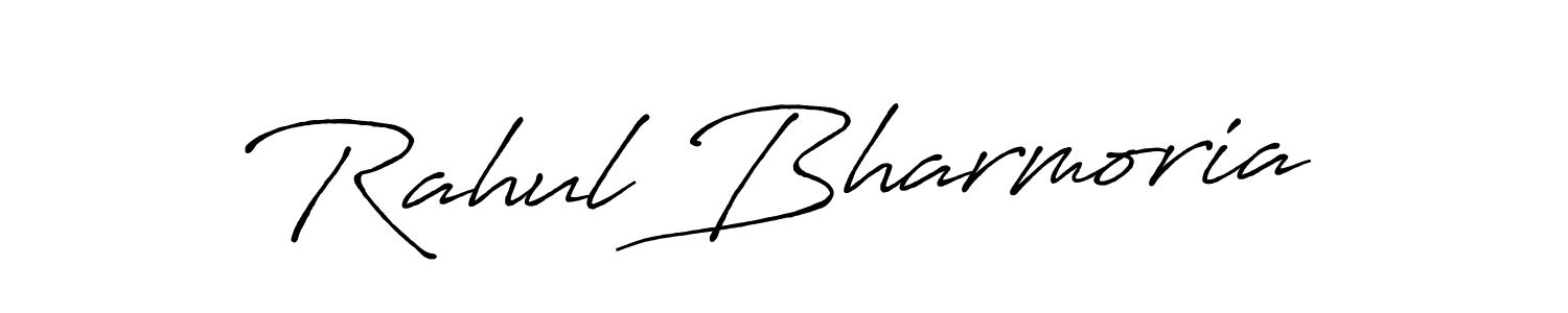 The best way (Antro_Vectra_Bolder) to make a short signature is to pick only two or three words in your name. The name Rahul Bharmoria include a total of six letters. For converting this name. Rahul Bharmoria signature style 7 images and pictures png