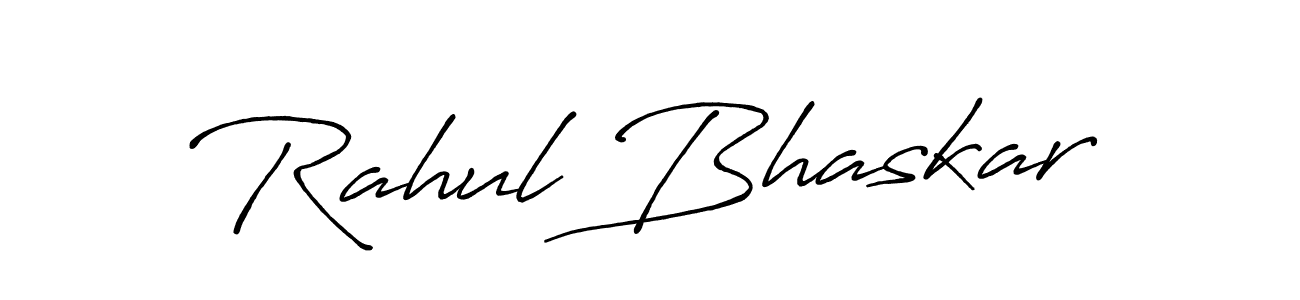 How to make Rahul Bhaskar name signature. Use Antro_Vectra_Bolder style for creating short signs online. This is the latest handwritten sign. Rahul Bhaskar signature style 7 images and pictures png