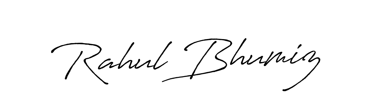 Make a beautiful signature design for name Rahul Bhumiz. With this signature (Antro_Vectra_Bolder) style, you can create a handwritten signature for free. Rahul Bhumiz signature style 7 images and pictures png