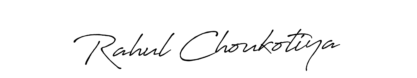 Use a signature maker to create a handwritten signature online. With this signature software, you can design (Antro_Vectra_Bolder) your own signature for name Rahul Choukotiya. Rahul Choukotiya signature style 7 images and pictures png