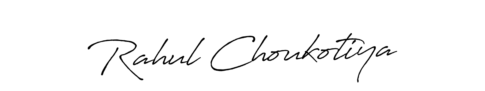 Use a signature maker to create a handwritten signature online. With this signature software, you can design (Antro_Vectra_Bolder) your own signature for name Rahul Choukotiya. Rahul Choukotiya signature style 7 images and pictures png