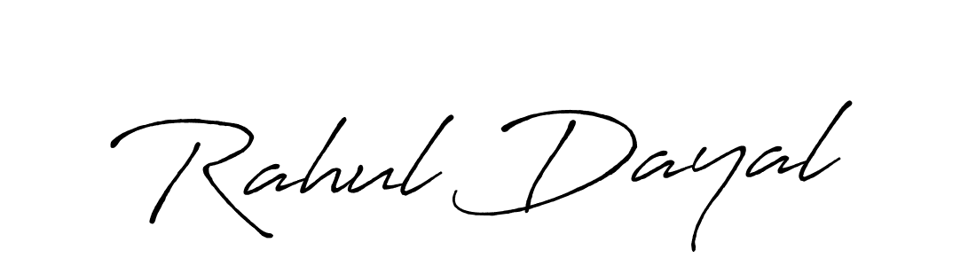 How to make Rahul Dayal name signature. Use Antro_Vectra_Bolder style for creating short signs online. This is the latest handwritten sign. Rahul Dayal signature style 7 images and pictures png