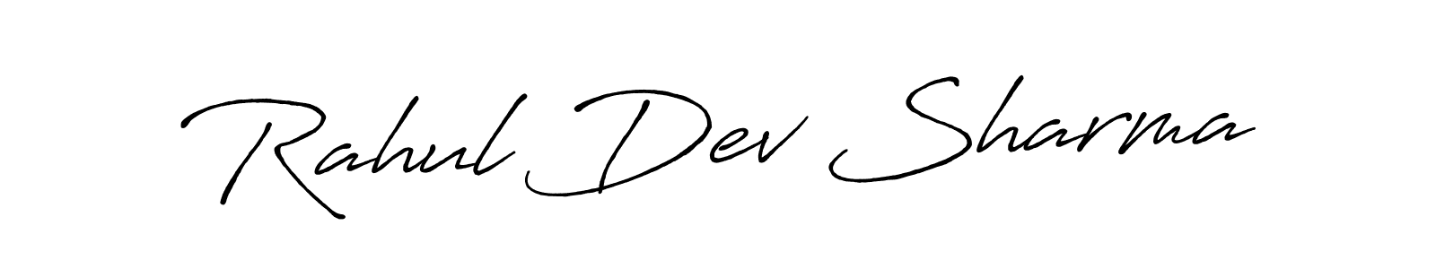 How to make Rahul Dev Sharma name signature. Use Antro_Vectra_Bolder style for creating short signs online. This is the latest handwritten sign. Rahul Dev Sharma signature style 7 images and pictures png