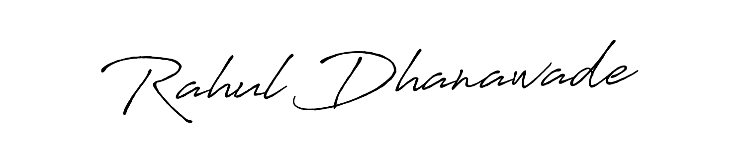 The best way (Antro_Vectra_Bolder) to make a short signature is to pick only two or three words in your name. The name Rahul Dhanawade include a total of six letters. For converting this name. Rahul Dhanawade signature style 7 images and pictures png