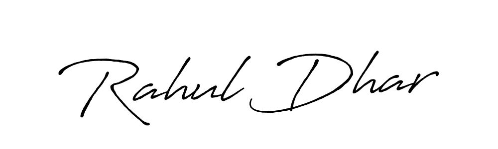 Rahul Dhar stylish signature style. Best Handwritten Sign (Antro_Vectra_Bolder) for my name. Handwritten Signature Collection Ideas for my name Rahul Dhar. Rahul Dhar signature style 7 images and pictures png