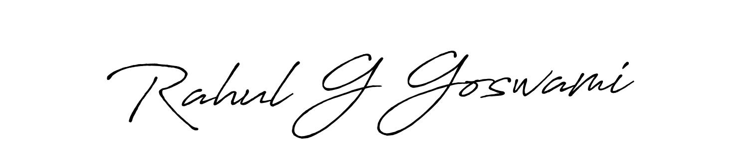 Antro_Vectra_Bolder is a professional signature style that is perfect for those who want to add a touch of class to their signature. It is also a great choice for those who want to make their signature more unique. Get Rahul G Goswami name to fancy signature for free. Rahul G Goswami signature style 7 images and pictures png