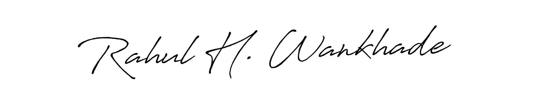 Antro_Vectra_Bolder is a professional signature style that is perfect for those who want to add a touch of class to their signature. It is also a great choice for those who want to make their signature more unique. Get Rahul H. Wankhade name to fancy signature for free. Rahul H. Wankhade signature style 7 images and pictures png