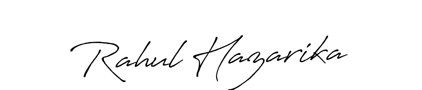 How to make Rahul Hazarika name signature. Use Antro_Vectra_Bolder style for creating short signs online. This is the latest handwritten sign. Rahul Hazarika signature style 7 images and pictures png