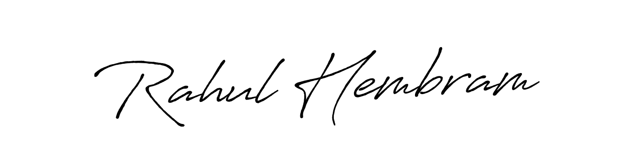 Make a beautiful signature design for name Rahul Hembram. With this signature (Antro_Vectra_Bolder) style, you can create a handwritten signature for free. Rahul Hembram signature style 7 images and pictures png