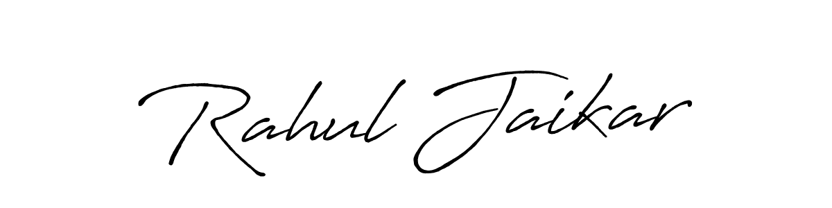 How to make Rahul Jaikar name signature. Use Antro_Vectra_Bolder style for creating short signs online. This is the latest handwritten sign. Rahul Jaikar signature style 7 images and pictures png