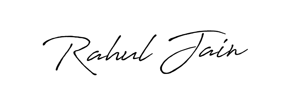 The best way (Antro_Vectra_Bolder) to make a short signature is to pick only two or three words in your name. The name Rahul Jain include a total of six letters. For converting this name. Rahul Jain signature style 7 images and pictures png