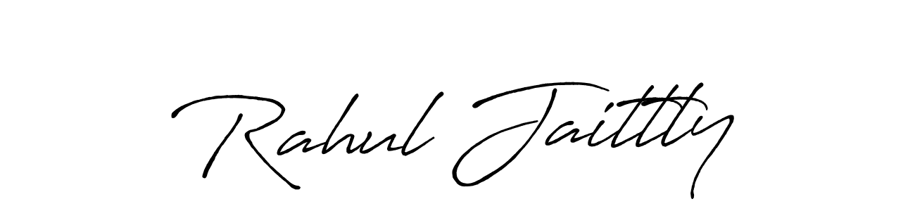 The best way (Antro_Vectra_Bolder) to make a short signature is to pick only two or three words in your name. The name Rahul Jaittly include a total of six letters. For converting this name. Rahul Jaittly signature style 7 images and pictures png