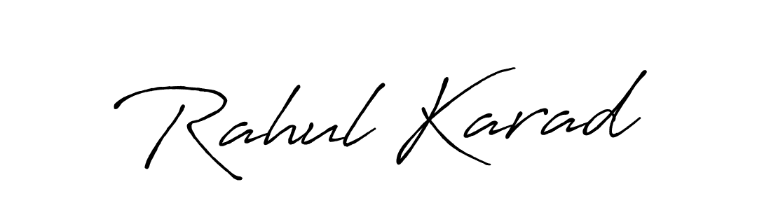 Make a short Rahul Karad signature style. Manage your documents anywhere anytime using Antro_Vectra_Bolder. Create and add eSignatures, submit forms, share and send files easily. Rahul Karad signature style 7 images and pictures png