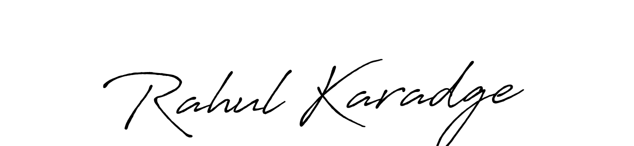 Design your own signature with our free online signature maker. With this signature software, you can create a handwritten (Antro_Vectra_Bolder) signature for name Rahul Karadge. Rahul Karadge signature style 7 images and pictures png