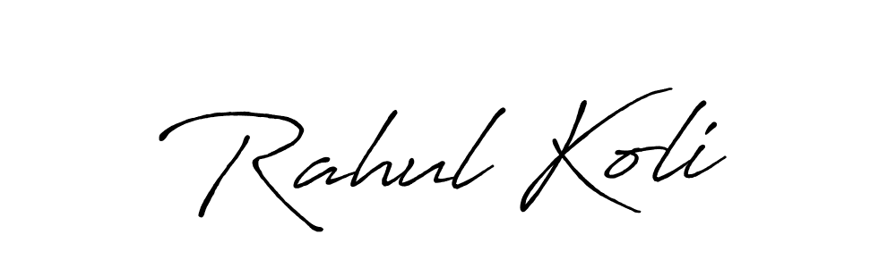 Create a beautiful signature design for name Rahul Koli. With this signature (Antro_Vectra_Bolder) fonts, you can make a handwritten signature for free. Rahul Koli signature style 7 images and pictures png