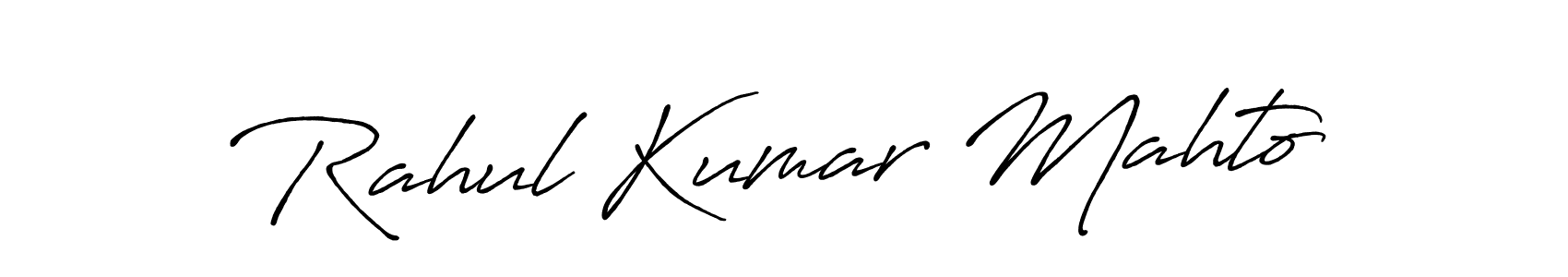 How to make Rahul Kumar Mahto name signature. Use Antro_Vectra_Bolder style for creating short signs online. This is the latest handwritten sign. Rahul Kumar Mahto signature style 7 images and pictures png