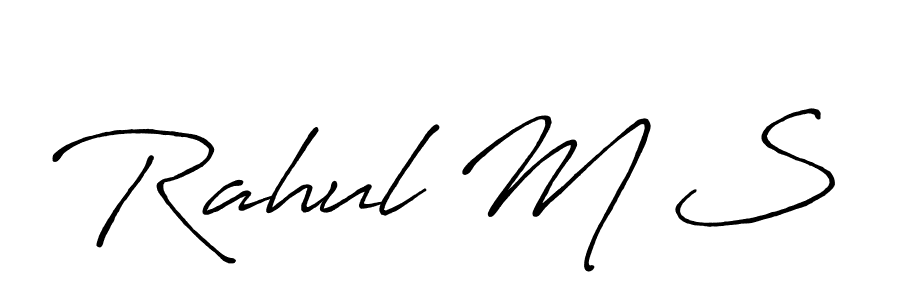 How to make Rahul M S name signature. Use Antro_Vectra_Bolder style for creating short signs online. This is the latest handwritten sign. Rahul M S signature style 7 images and pictures png