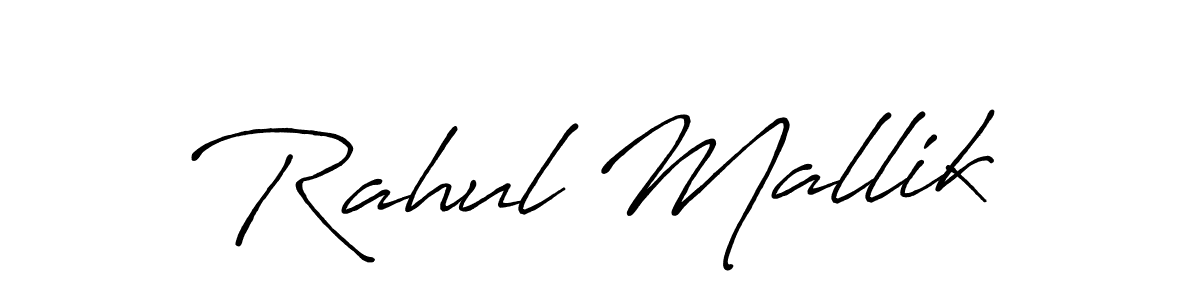 How to make Rahul Mallik name signature. Use Antro_Vectra_Bolder style for creating short signs online. This is the latest handwritten sign. Rahul Mallik signature style 7 images and pictures png